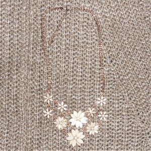 Floral Statement Gold Tone Necklace